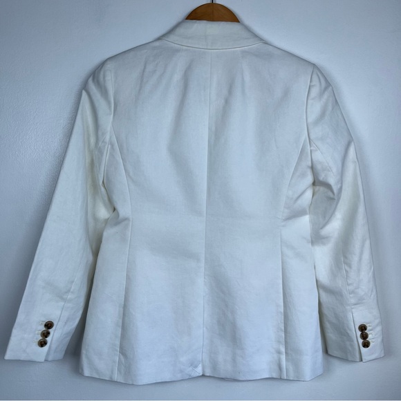 J.Crew Size 2 Petite linen-blend one-button blazer Women’s White - Picture 8 of 13